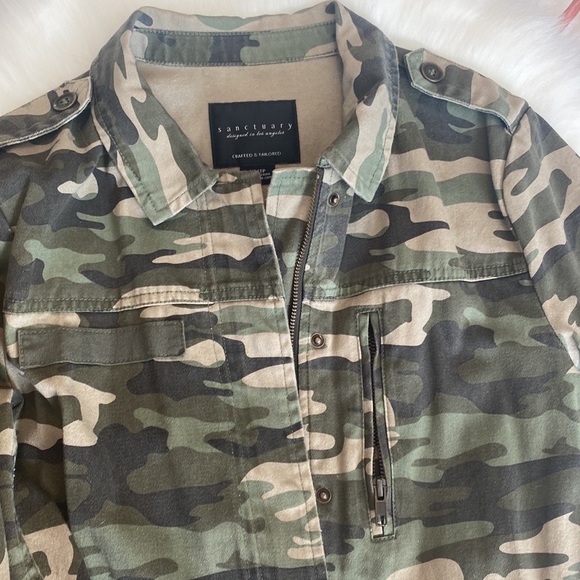 Sanctuary Designed In Los Angeles Military Zip Front Jacket  size XS - Picture 11 of 13